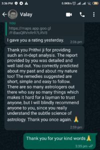 Vedic astrology Jyotish Jyotisha Palmistry Sanatan dharma Review Testimonial Feedback Review